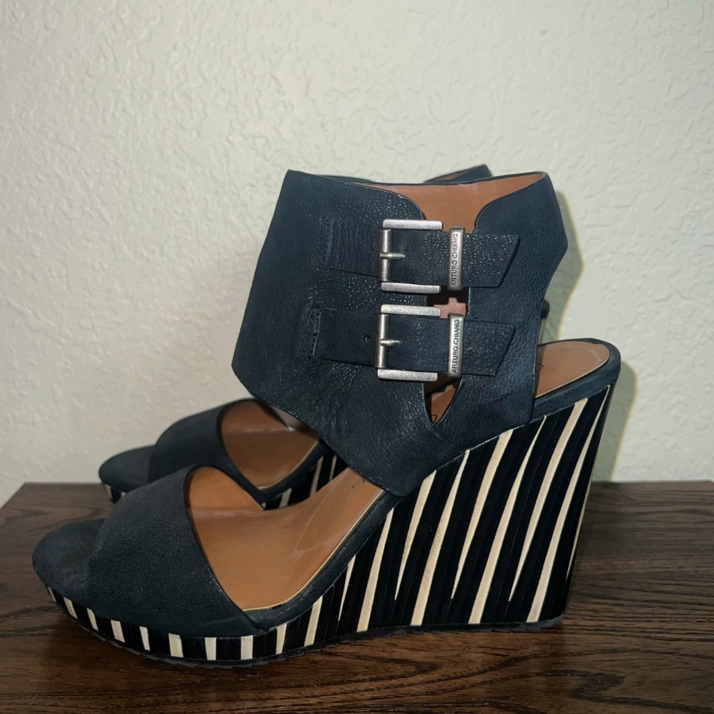 ARTURO CHIANG Striped Wedges Size 9W